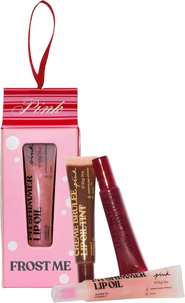 Victoria's Secret PINK 3 piece Lip Oil Gift Set, Flavored Lip Gloss Set for Women, Assorted Set | Amazon (US)
