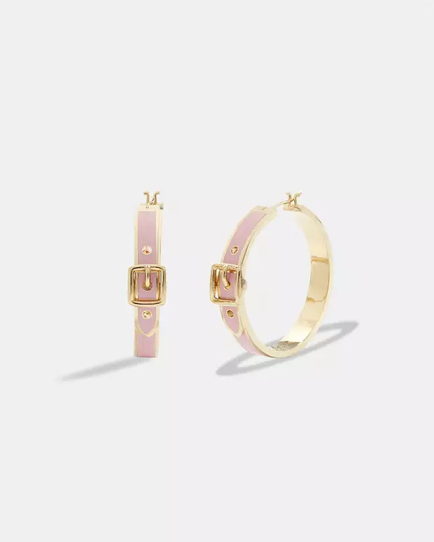 Buckle Enamel Small Hoop Earrings | Coach (US)