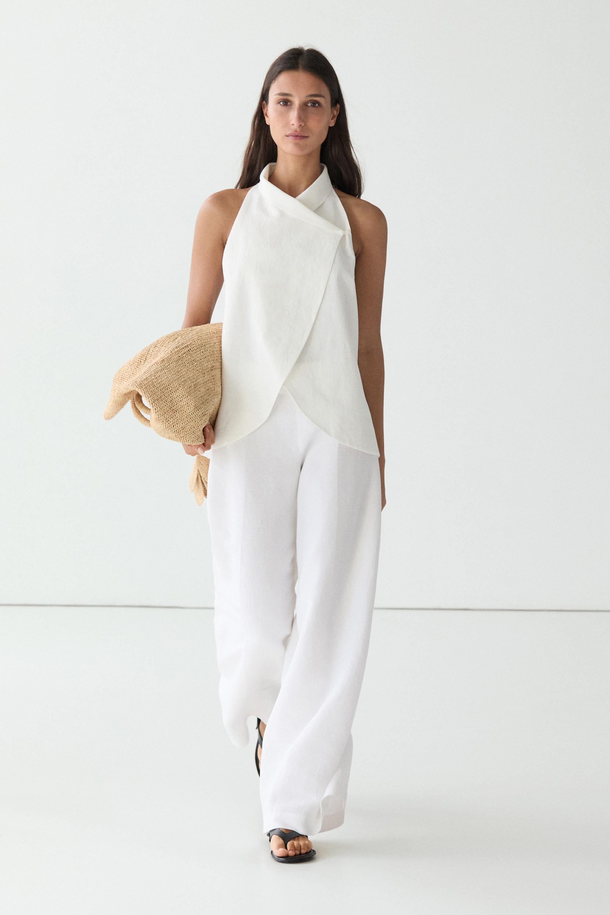 Top with asymmetric wrap neckline · White · Topsâ Andâ Others | Massimo Dutti | Massimo Dutti US