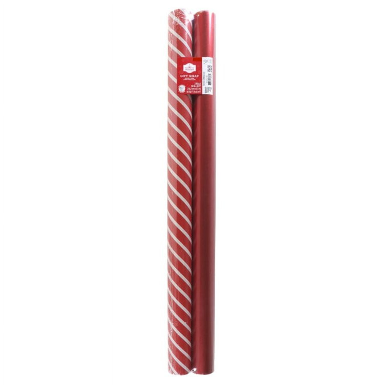 Red & White Christmas Gift Wrap Paper, 2 Rolls, (50 sq ft), by Holiday Time - Walmart.com | Walmart (US)