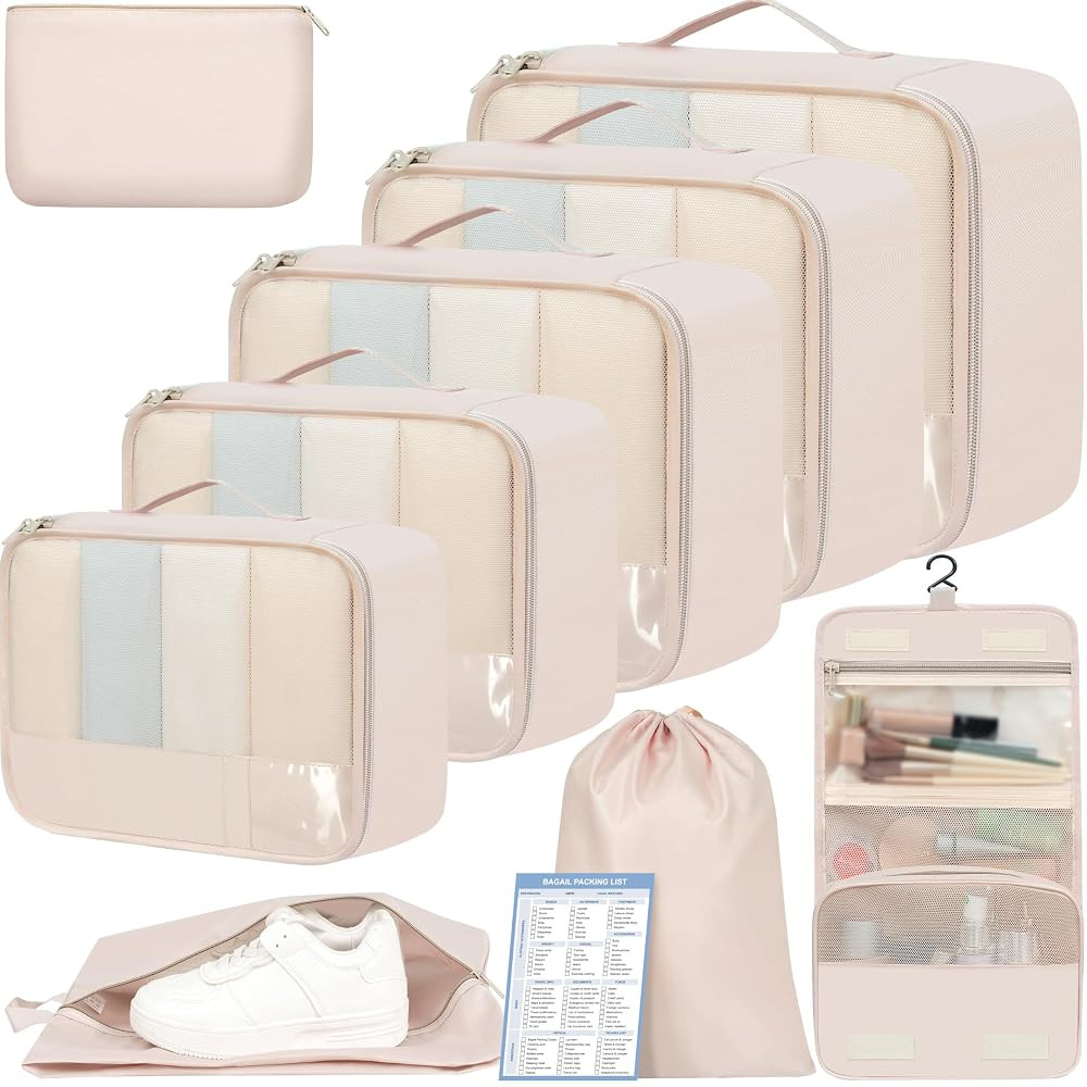 BAGAIL 9 Set Packing Cubes Luggage Packing Organizers for Travel Accessories | Amazon (US)