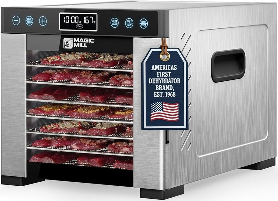 Magic Mill Pro Food Dehydrator Machine | 7 Stainless Steel Trays | Dryer for Jerky, Dog Treats, H... | Amazon (US)