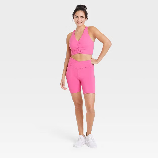 Women's High-Rise Cross Front Bike Shorts 7" - JoyLab™ | Target