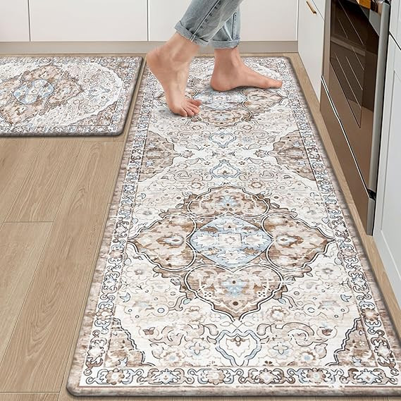 Ileading Anti Fatigue Kitchen Rugs Sets of 2 Cushioned Kitchen Mats for Floor Waterproof Kitchen ... | Amazon (US)