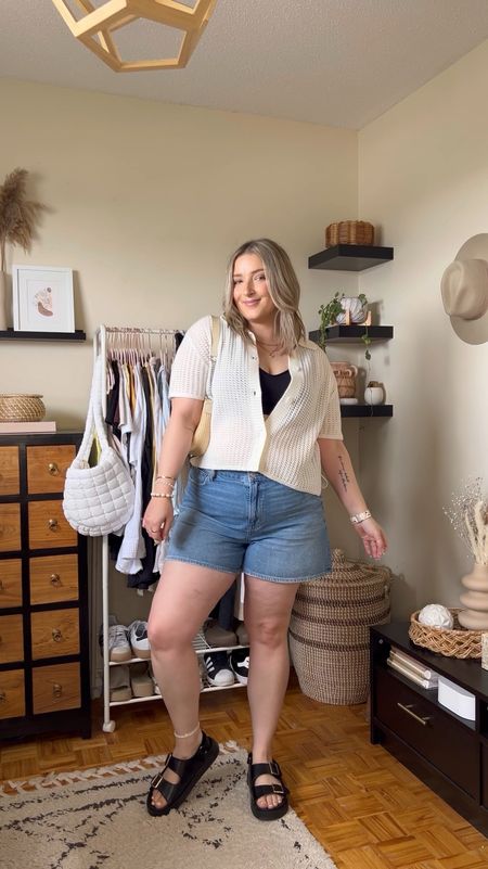 Midsize summer outfit - linked my shorts (sized up to 16 for a baggy fit), black sandals (tts), and similar crochet top

Bra and underwear set are the Cool Comfort line from Truekind (M on top, L on bottom) - code NAYLATK20 

#LTKsummer #LTKcanada #LTKmidsize