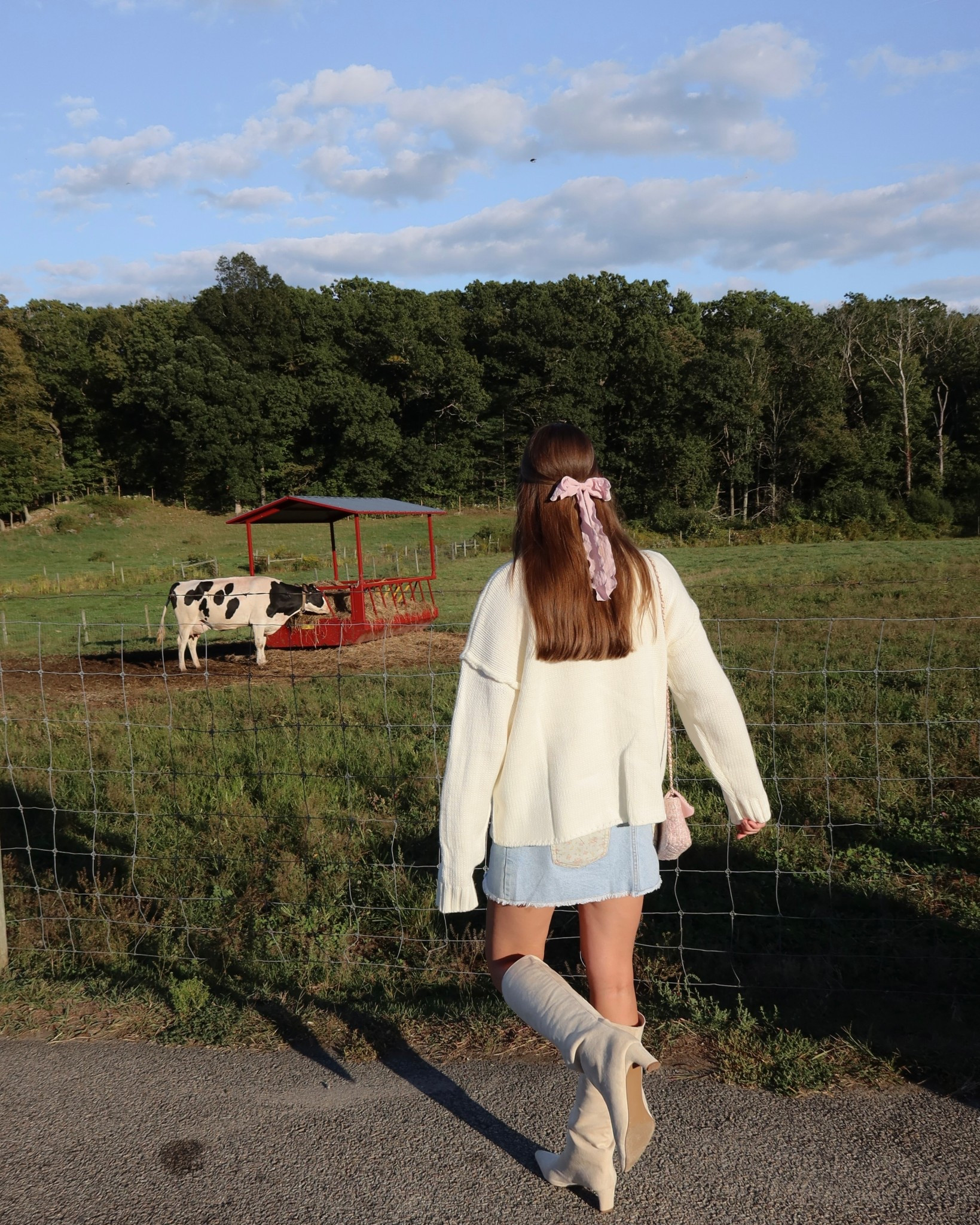 Denim mini skirt outfit for fall 

#LTKStyleTip #LTKFindsUnder100 #LTKSeasonal