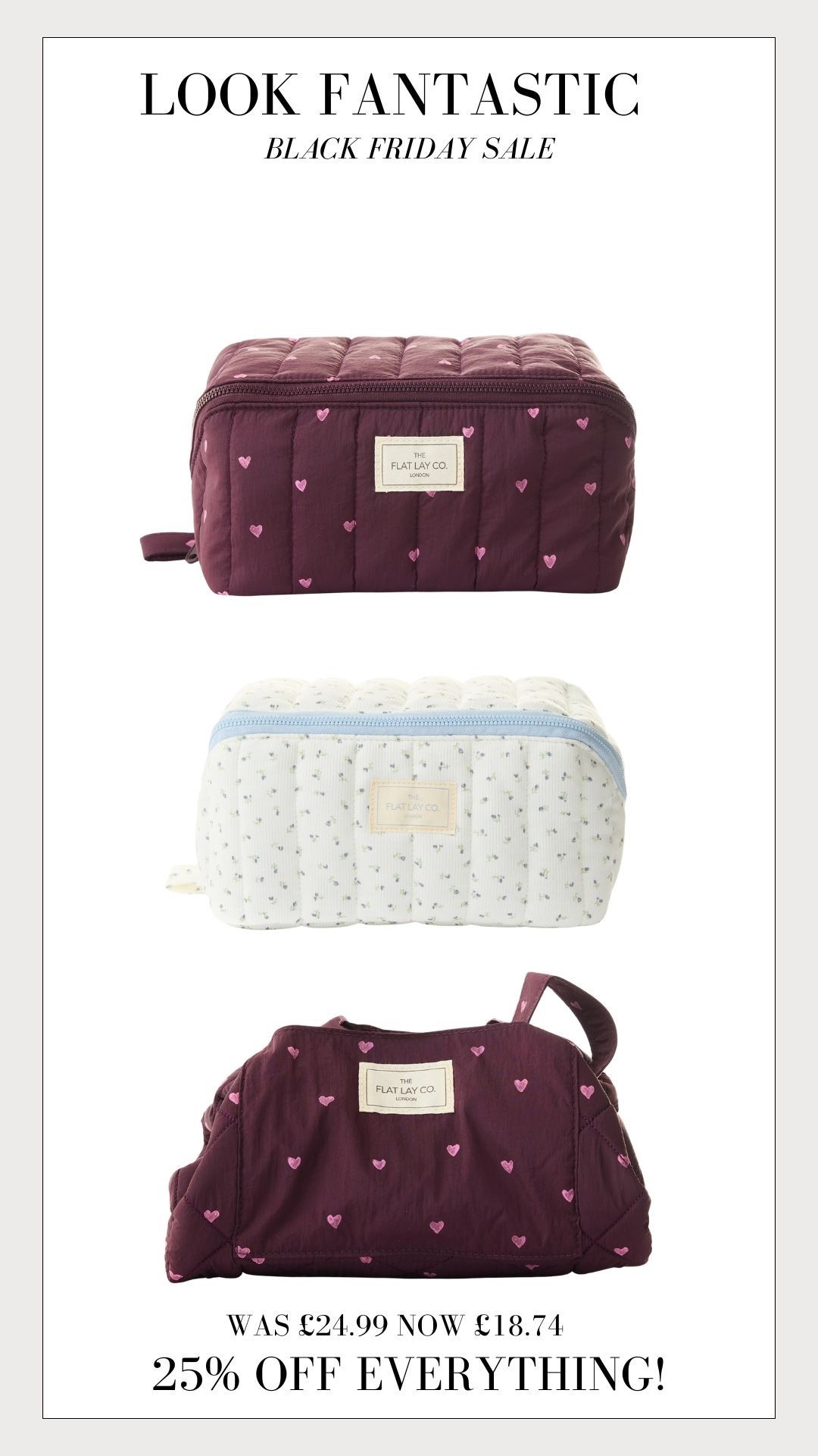 Look Fantastic Black Friday sale 🖤 flat lay co makeup bags 25% off! ✨

#LTKuk #LTKbeauty #LTKgiftguide