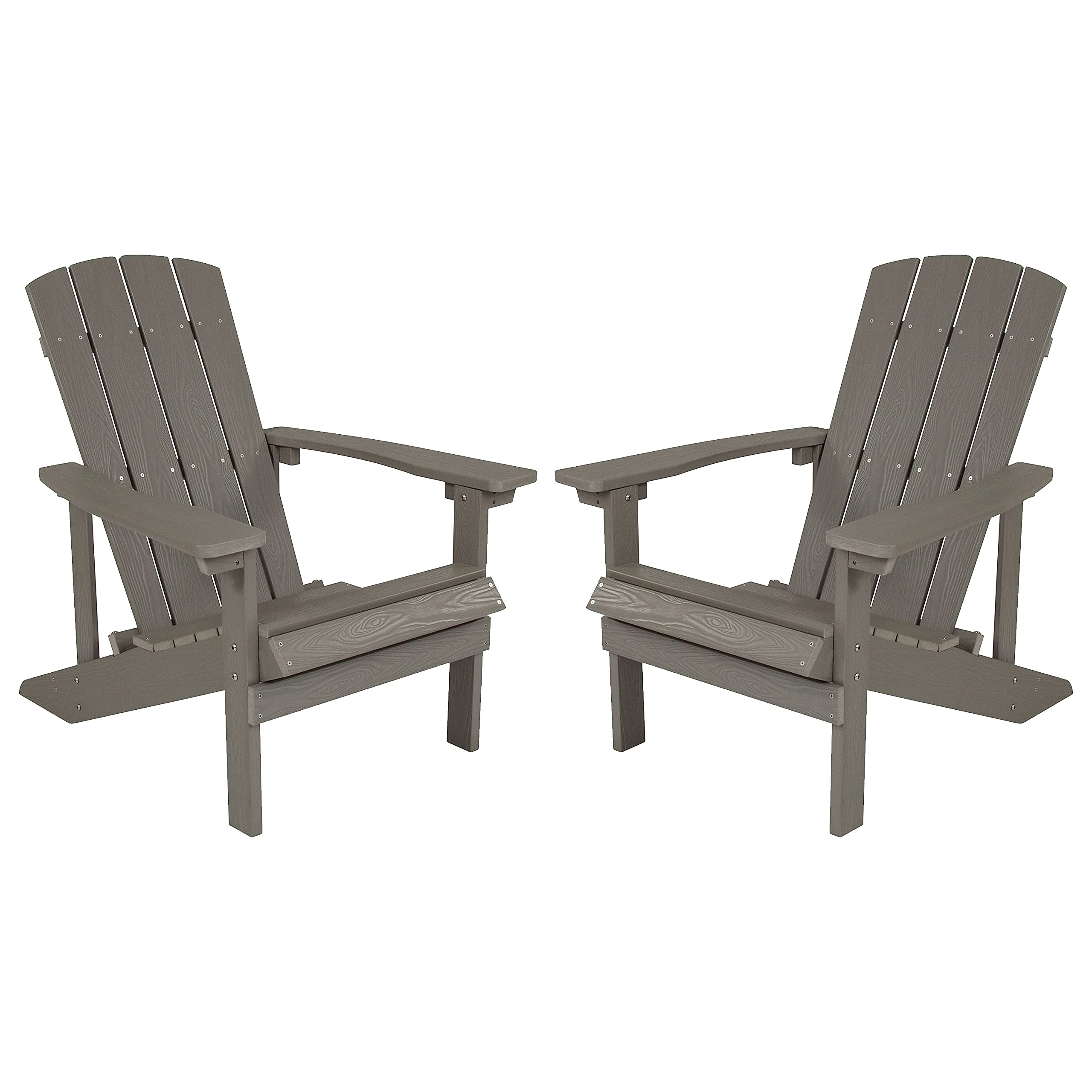 Flash Furniture Charlestown Poly Resin Adirondack Chair - Gray - All Weather - Indoor/Outdoor - S... | Amazon (US)