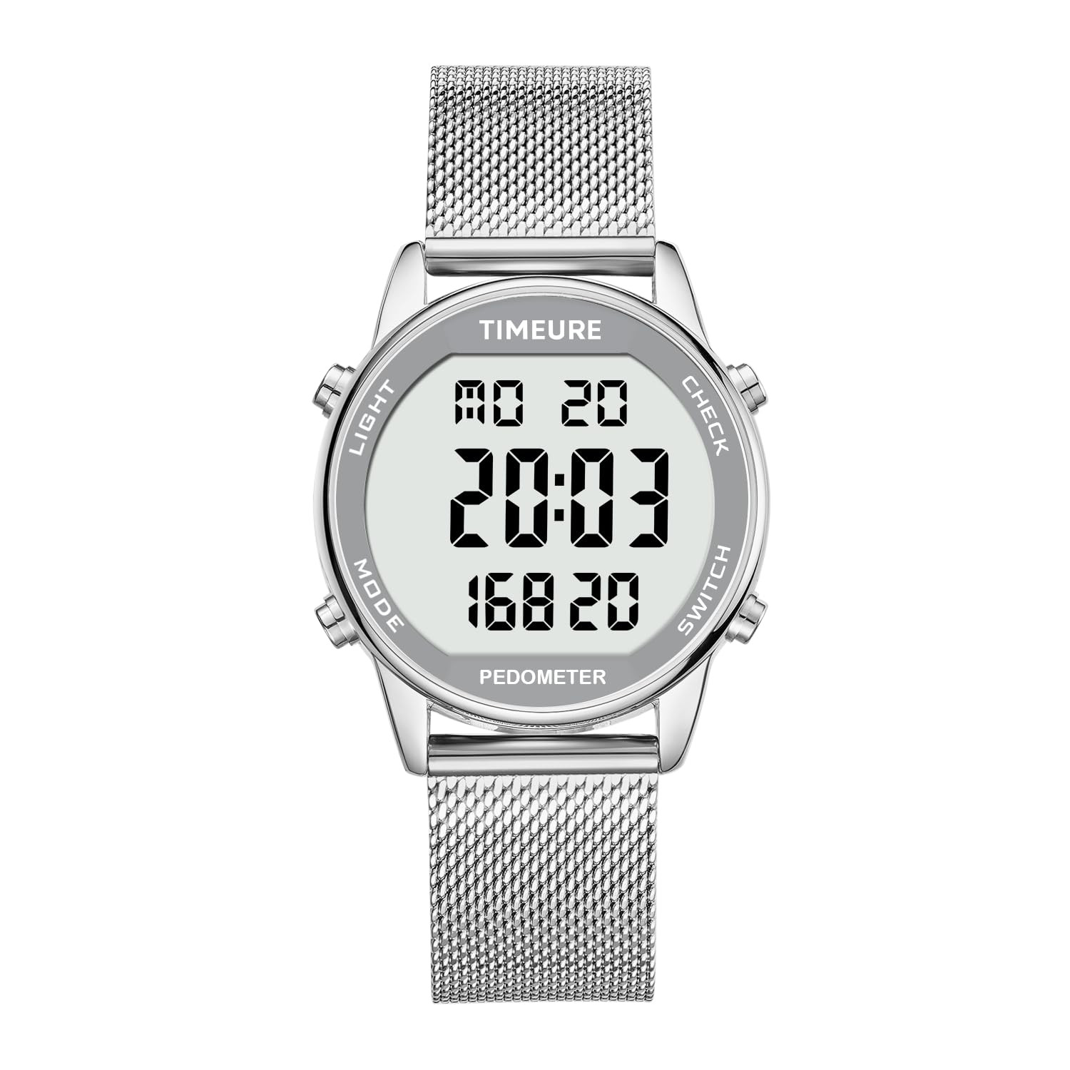 Women's Step Counter Pedometer Watch with Stainless Steel Bracelet, Stylish Design, No App, No Ch... | Amazon (US)