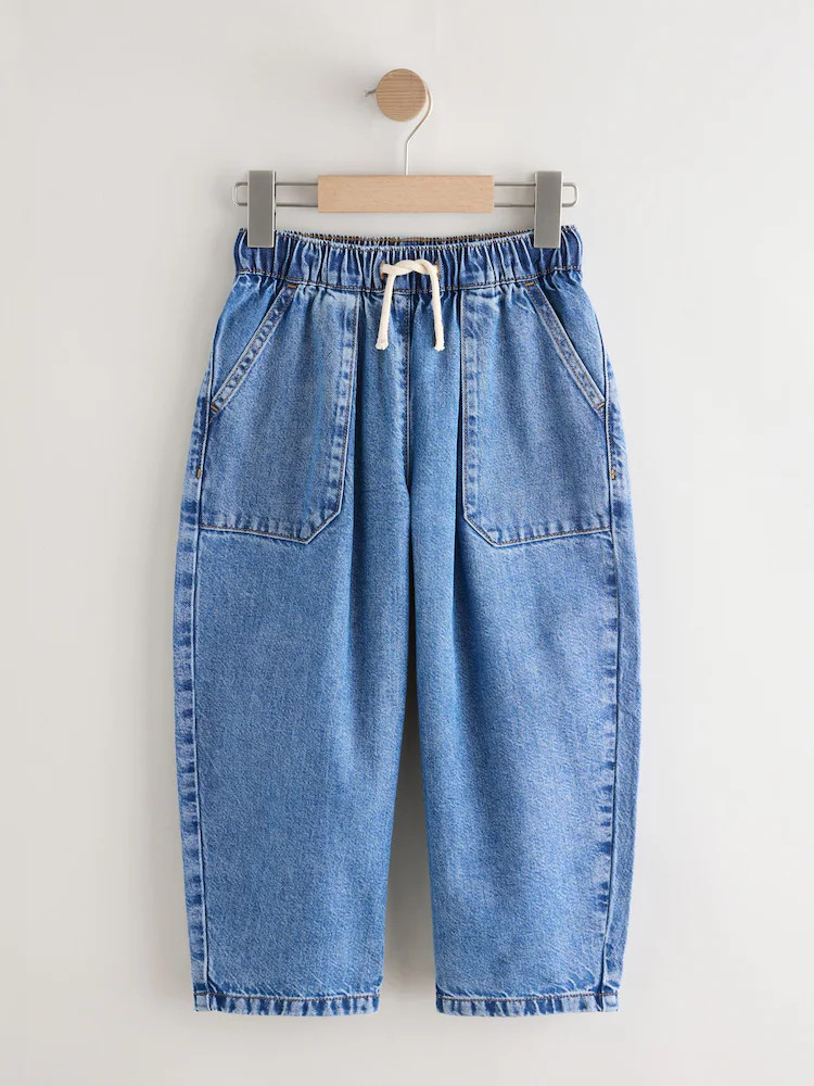 Mid Blue Pullon Barrel Jeans (3-16yrs) | Next US