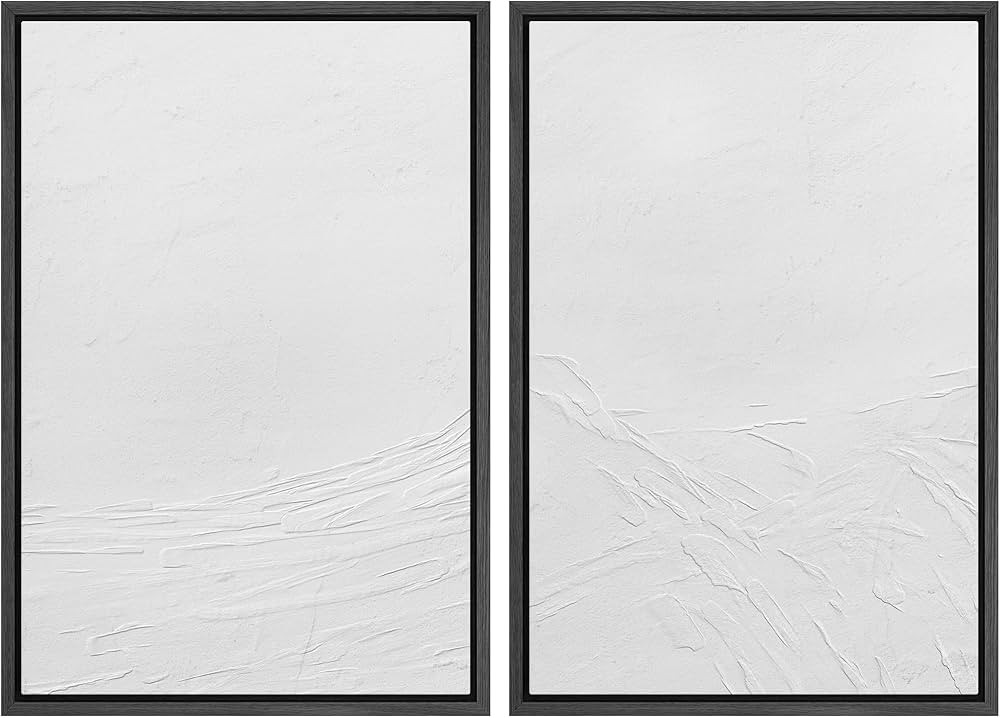 SIGNWIN Framed Canvas Print Wall Art Set Geometric Gray Pastel Color Field Landscape Abstract Sha... | Amazon (US)