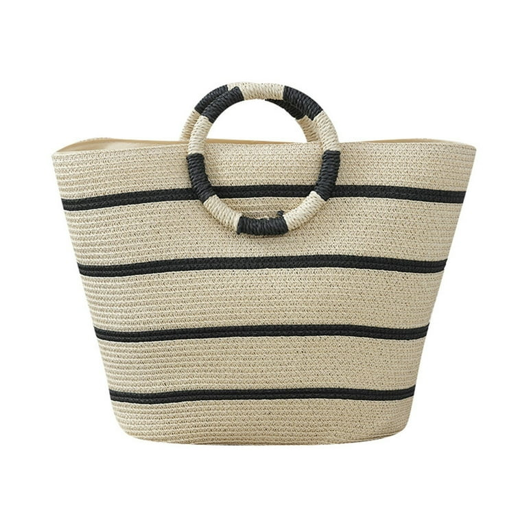 Beach Bags for Women Straw Tote Bag Summer Beach Bag Large Woven Straw Tote for Vacation Holiday | Walmart (US)