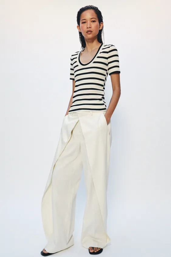 RIBBED ROUND NECK T-SHIRT | Zara UK