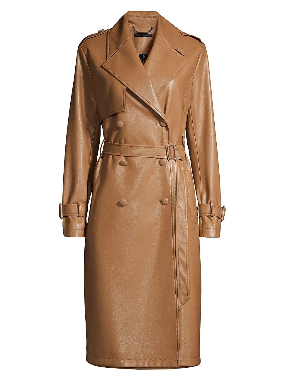 Elie Tahari Vegan Leather Trench Coat | Saks Fifth Avenue
