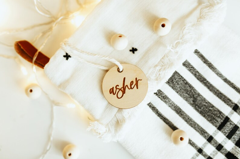 Circle Wood Laser Engraved Stocking Tag | Lasercut Wood Stocking Tag for Christmas - Etsy | Etsy (US)