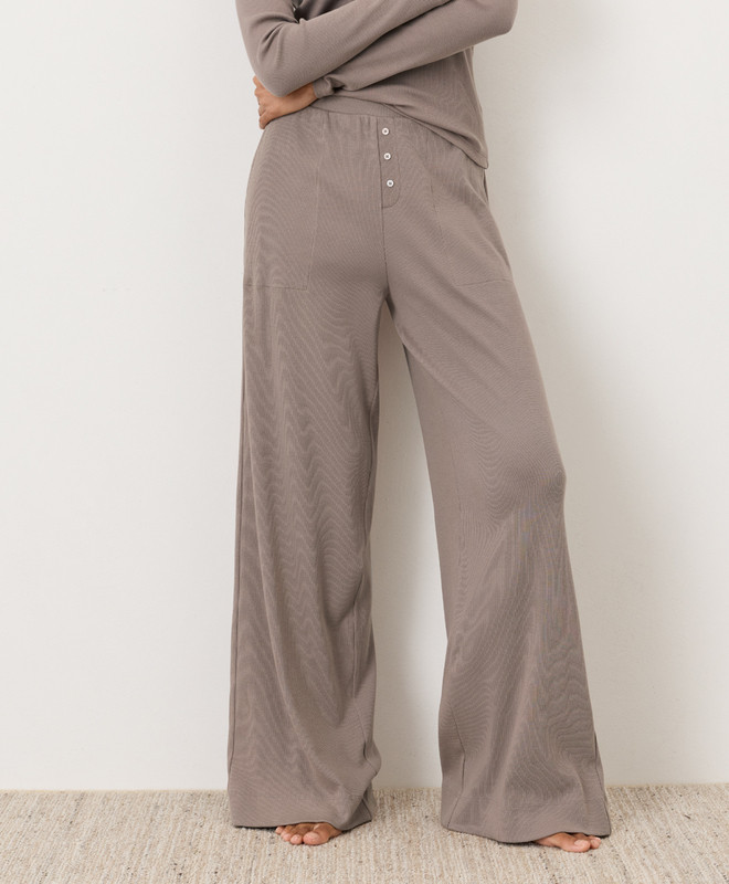 Women’s Dream Rib Wide Leg Lounge Pant made with Organic Cotton | Pact | Pact Apparel