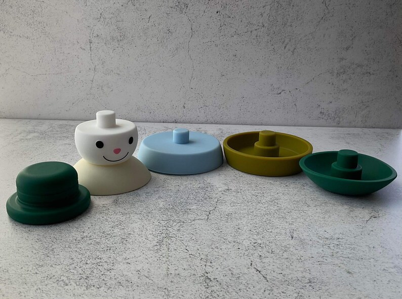 Snowman Stacking Toy, Soft Silicone Stacking Toy, Silicone Stacker, Snowman Easy to Clean Toy | Etsy (US)