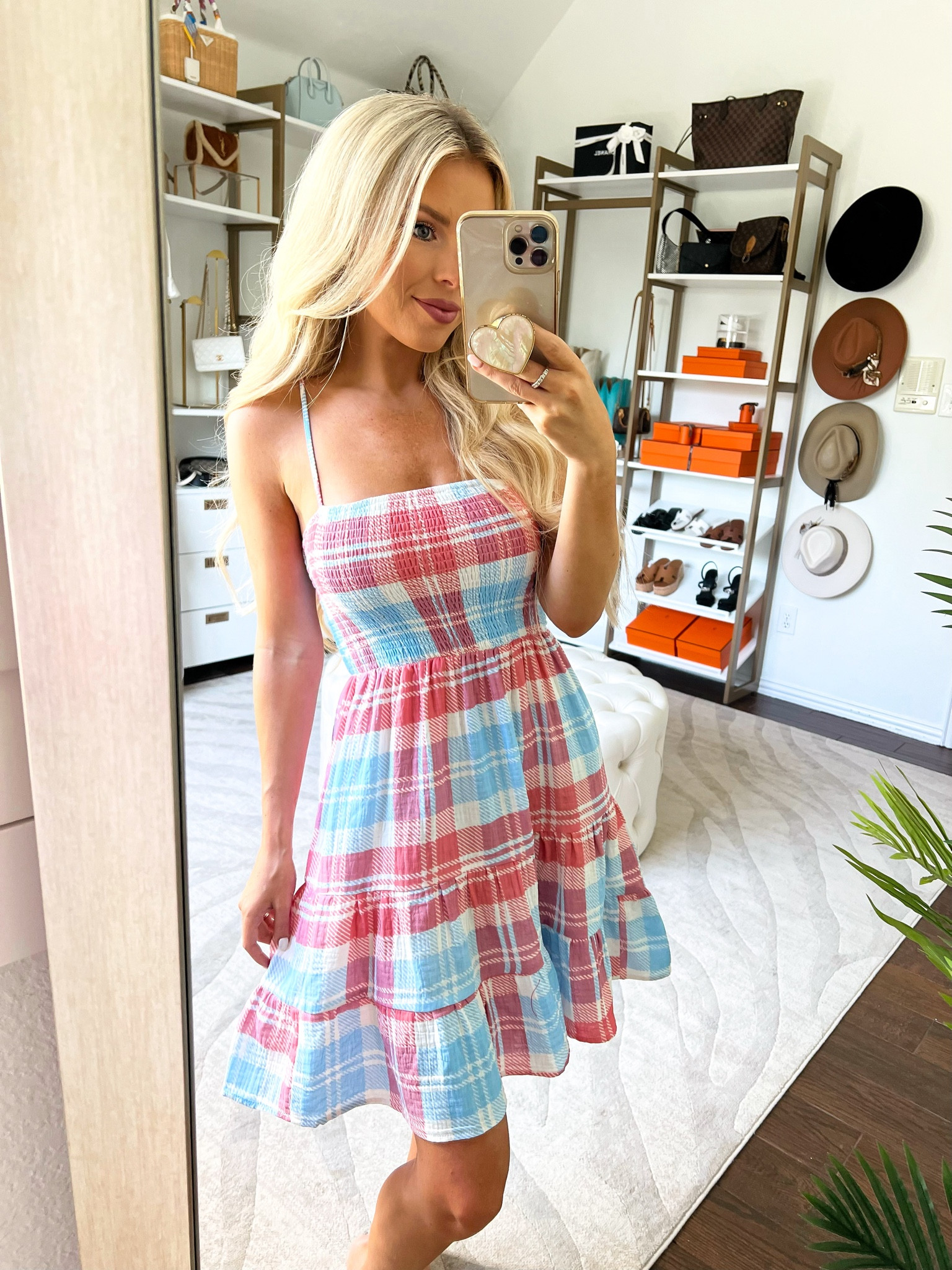 Macy20 for 20% off! Red white and blue. Solid dress. Patriotic. Memorial Day weekend outfit 