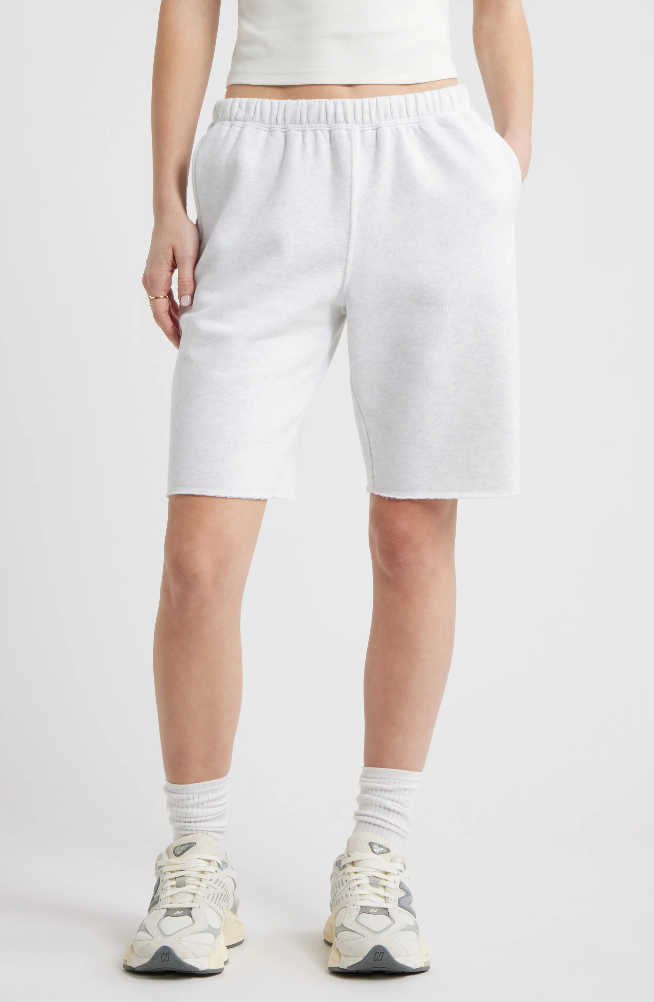 Long Fleece Sweat Shorts (Women) | Nordstrom | Nordstrom
