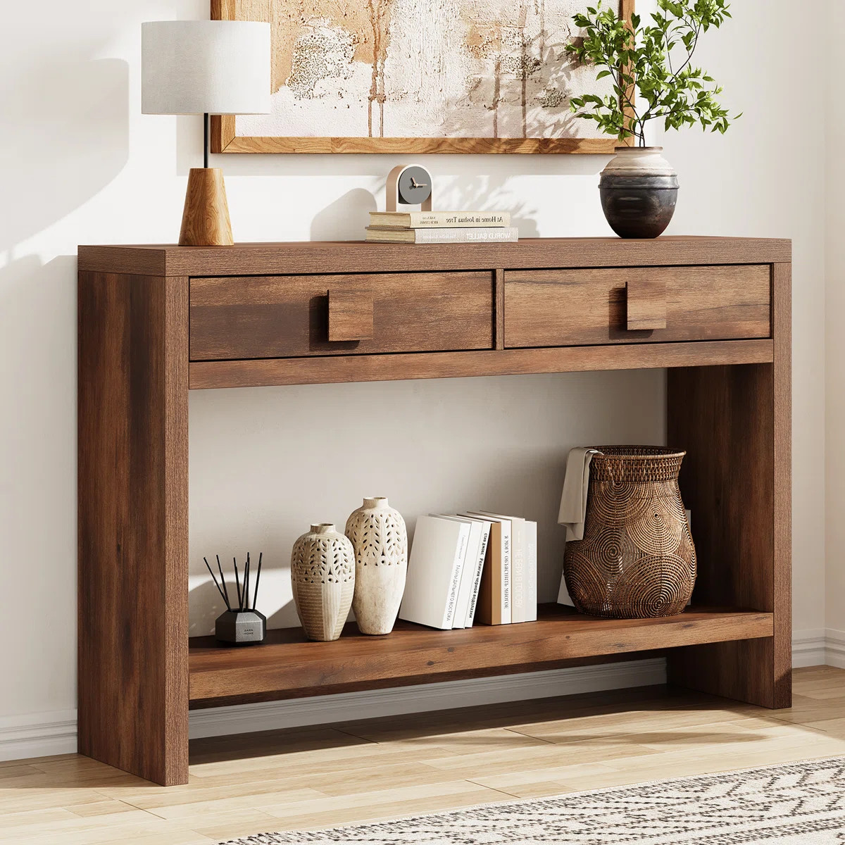 47.3" Wood Console Table With 2 Drawers, Sofa Table For Hallway, Entryway, Living Room | Wayfair North America