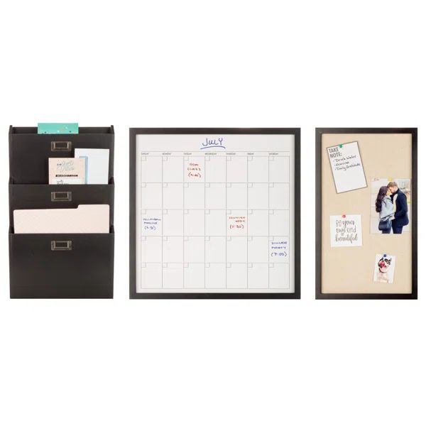 3 - Piece Wall Mounted Organizer Command Center Set | Wayfair North America