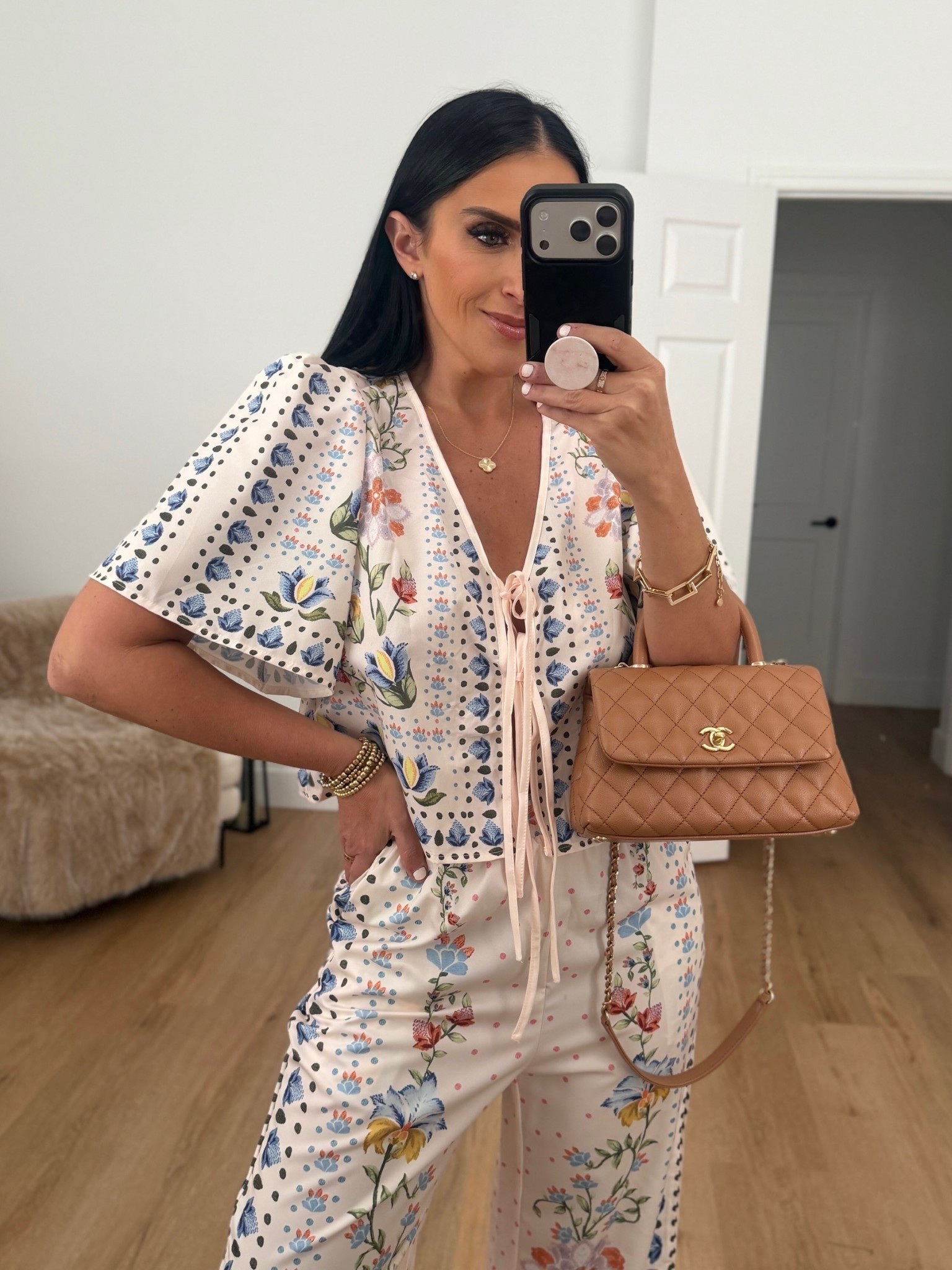 Farm Rio inspired Women's Boho 2 Piece wearing size medium.