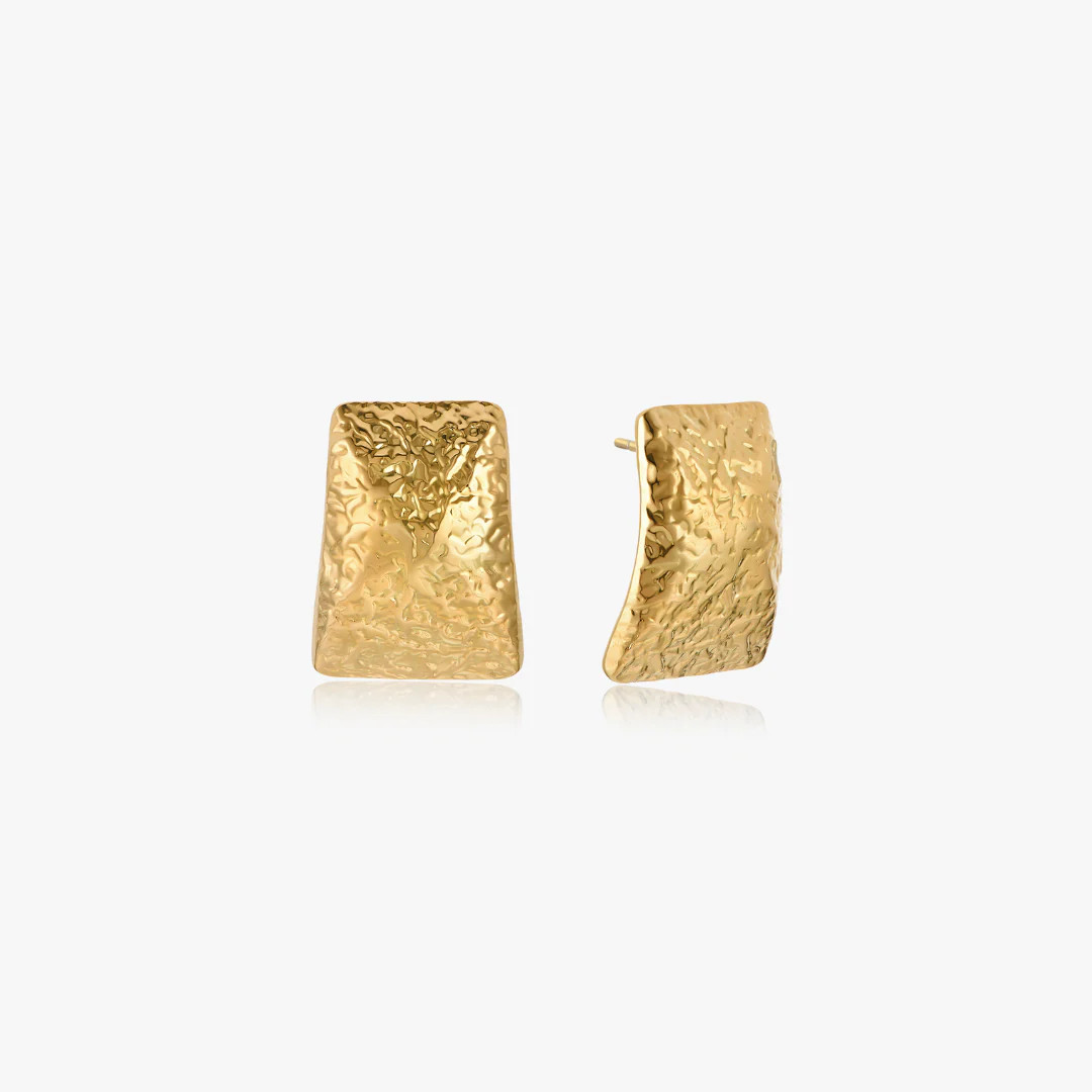 Rectangle Hammered Earrings | Flaire & Co.