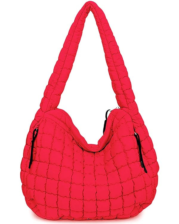 Puffer Tote, Quilted Puffer Hobo Bag, Lightweight Puffy Quilted Shoulder Bag for Work, Gym, Trave... | Amazon (US)