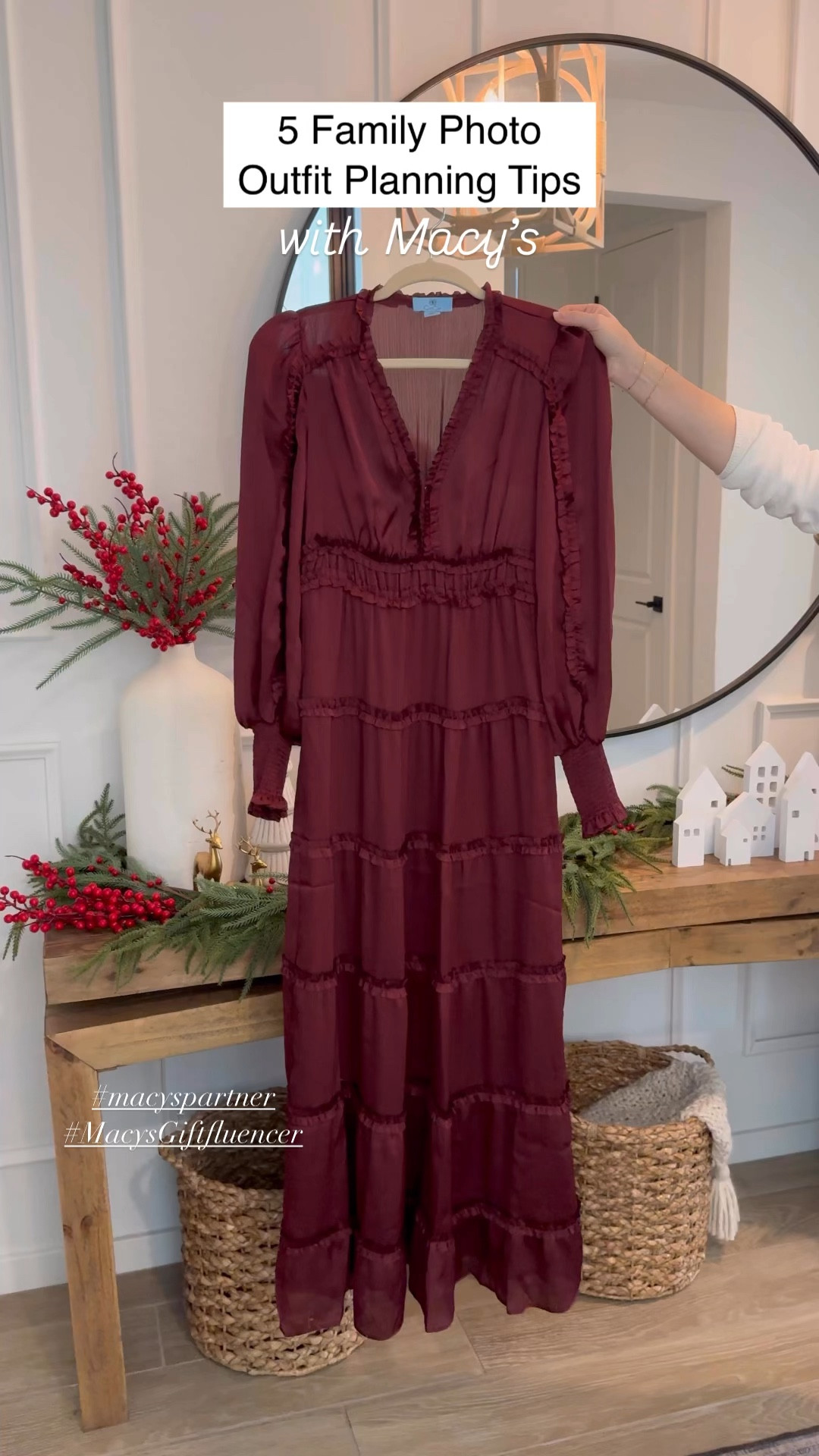 Comment SHOP & I’ll DM you the links to these outfits! The holidays are just around the corner, and if you’re considering family photos, I’m here to help style you with outfits from @macys ! Here are five tips for styling your family for those holiday pictures:
1.	Establish a Color Palette: Start with a neutral base and build your color scheme around it.
2.	Mix Textures and Patterns: Instead of matching colors exactly, choose variations of the same hue to create a relaxed, natural vibe.
3.	Select Seasonally Appropriate Fabrics: Opt for fabrics that match the weather—lightweight for summer and cozy knits for winter—to ensure comfort and cohesion.
4.	Dress for the Location: Pick outfits that complement the setting, like casual attire for the beach and more polished looks for an urban environment.
5.	Prioritize Fit: Make sure everyone wears well-fitting clothes that flatter their body types, as this enhances confidence and looks great in photos.
All of our looks are from @macys and you can head to my @shop.ltk to get the links!

#macyspartner #MacysGiftfluencer 

#LTKHoliday #LTKFamily #LTKStyleTip