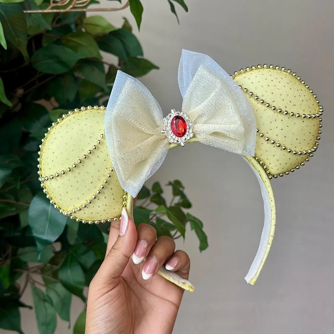 Custom Princess Belle Mickey Ears, Beauty and the Beast Disney Ears, Disney Princess Ears, Disney... | Etsy (US)