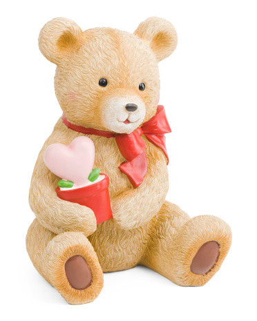 6.5x8.75 Bear Holding Flower Pot Decor | TJ Maxx