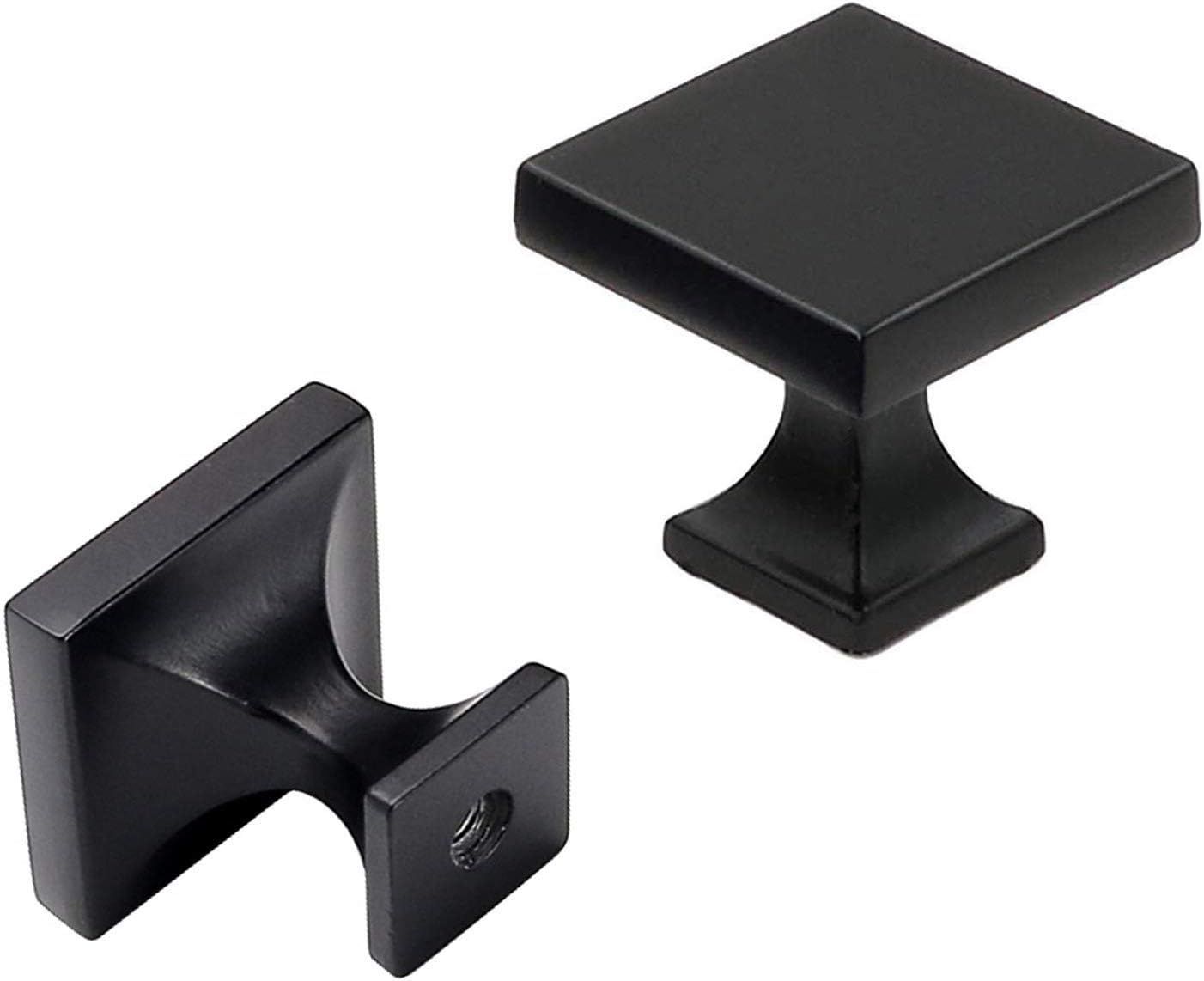goldenwarm Black Cabinet Knobs Square Black Cabinet Hardware 10 Pack - LS6785BK Flat Black Drawer... | Amazon (US)