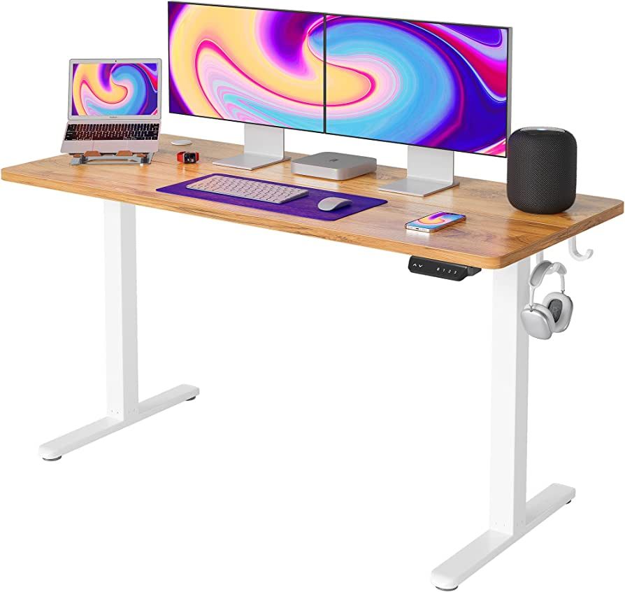 FEZIBO Electric Standing Desk, 55 x 24 Inches Height Adjustable Table, Ergonomic Home Office Furn... | Amazon (US)