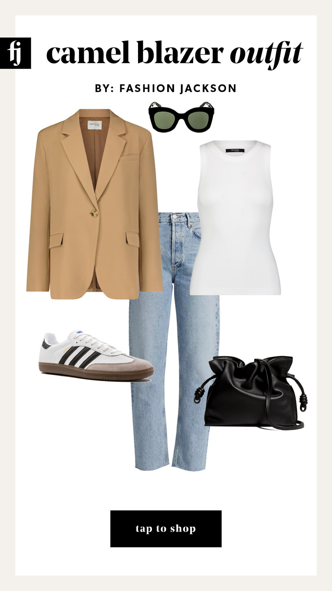 Camel blazer outfit idea #fashionjackson #camelblazer #MAYSON

#LTKstyletip #LTKshoecrush #LTKfindsunder100