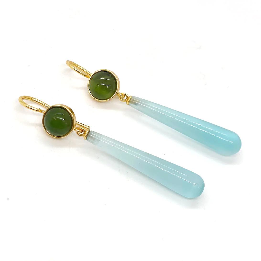 Vera Drop Earrings - Green Monalisa,Sky blue Monalisa | Addison Weeks Jewelry