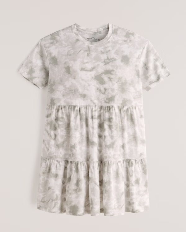 Wash Effect Trapeze Knit T-Shirt Dress | Abercrombie & Fitch (US)