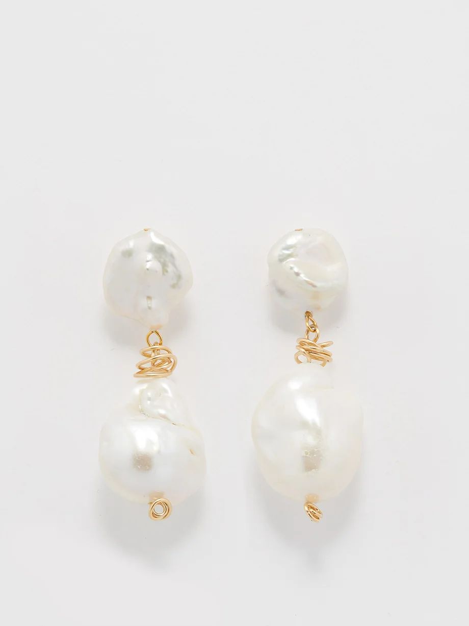 Twisted Baroque pearl & 12kt gold-filled earrings | Anita Berisha | Matches (UK)