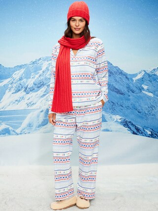 Printed Flannel Pajama Pant Set for Women | Old Navy (US)