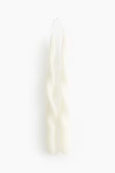 H & M - 2-pack Spiral Taper Candles - White | H&M (US + CA)