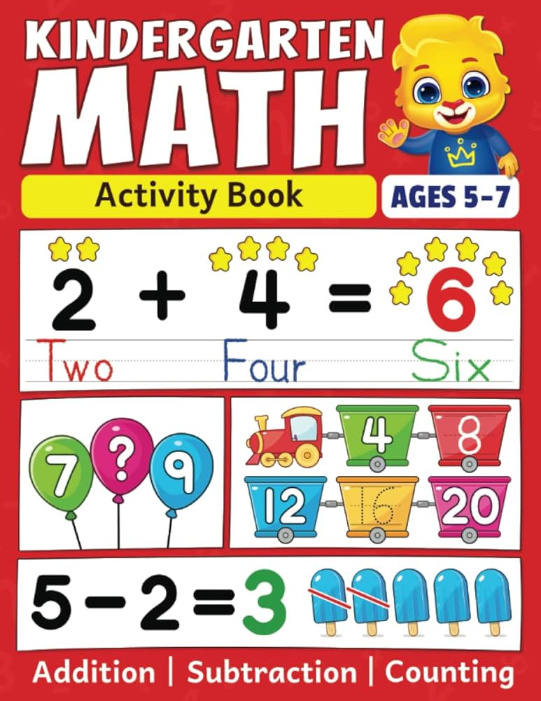 Kindergarten Math Activity Book: Addition, Subtraction, Learn to Count, Number Tracing, Money, Ti... | Amazon (US)