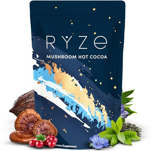 RYZE SUPERFOODS Mushroom Hot Cocoa Melatonin Sleep Supplement, Keto Cocoa Powder with Reishi Mush... | Amazon (US)