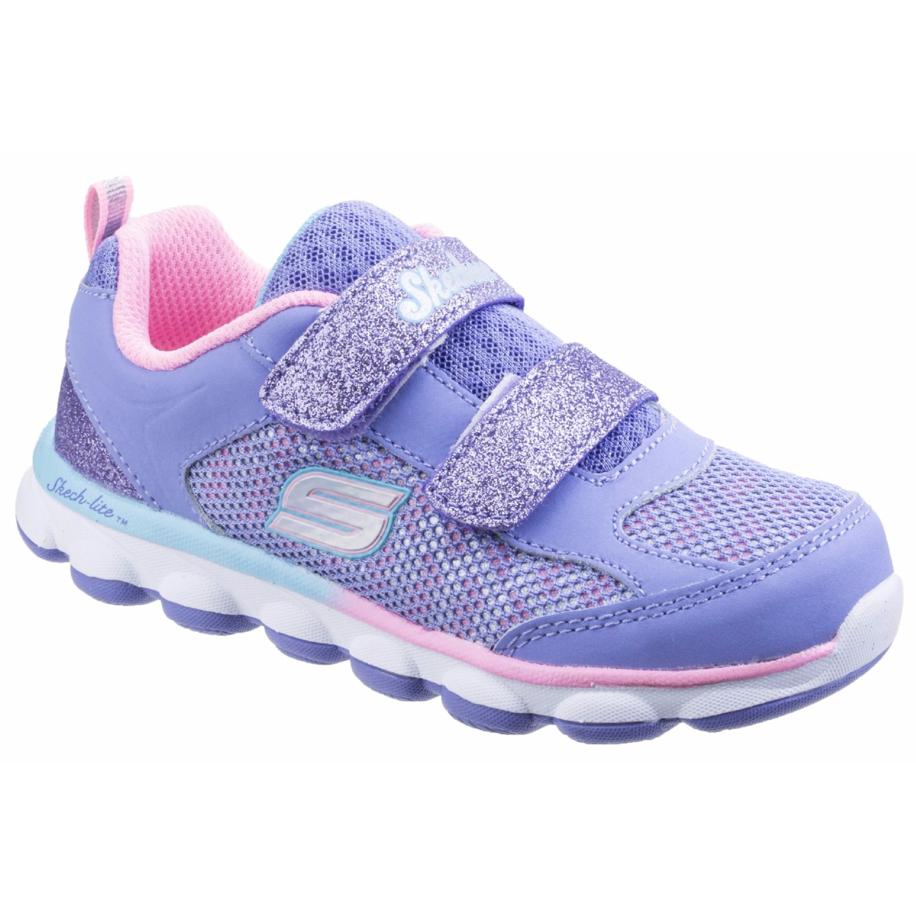 Skechers Childrens Girls Sk82113n Lil Jumpers Touch Fasten Sports Sneakers (Lavender/Pink) - 5 | Verishop