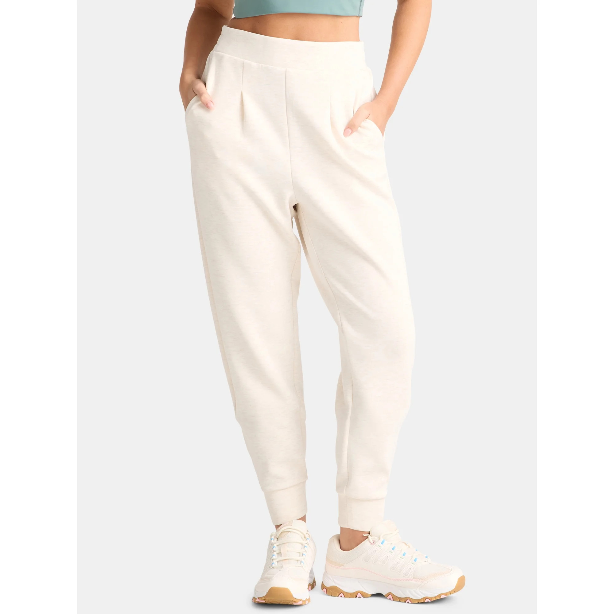 Avia Women's and Women's Plus Knit Pleat Joggers with Pockets, Size XS-4X | Walmart (US)