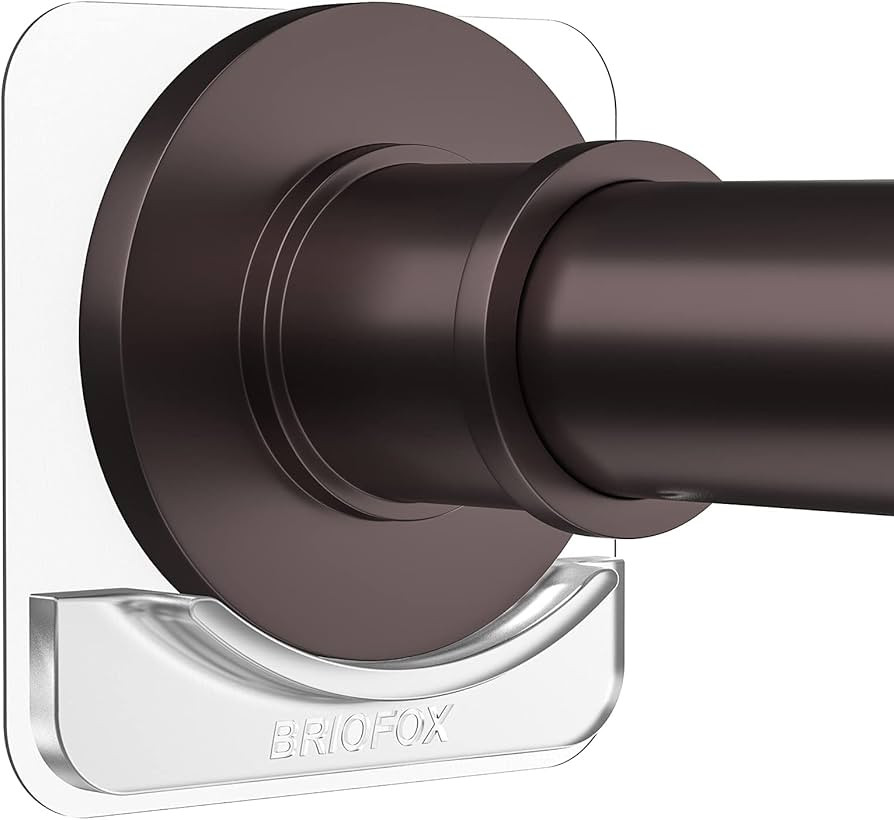 BRIOFOX Extra-Large Adhesive Shower Curtain Rod Holder | No Drilling | Invisible Wall Mount Holde... | Amazon (US)