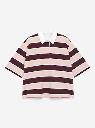 Short-Sleeve Polo Shirt – Dark Red/Pink – Women – ARKET GB | Arket UK