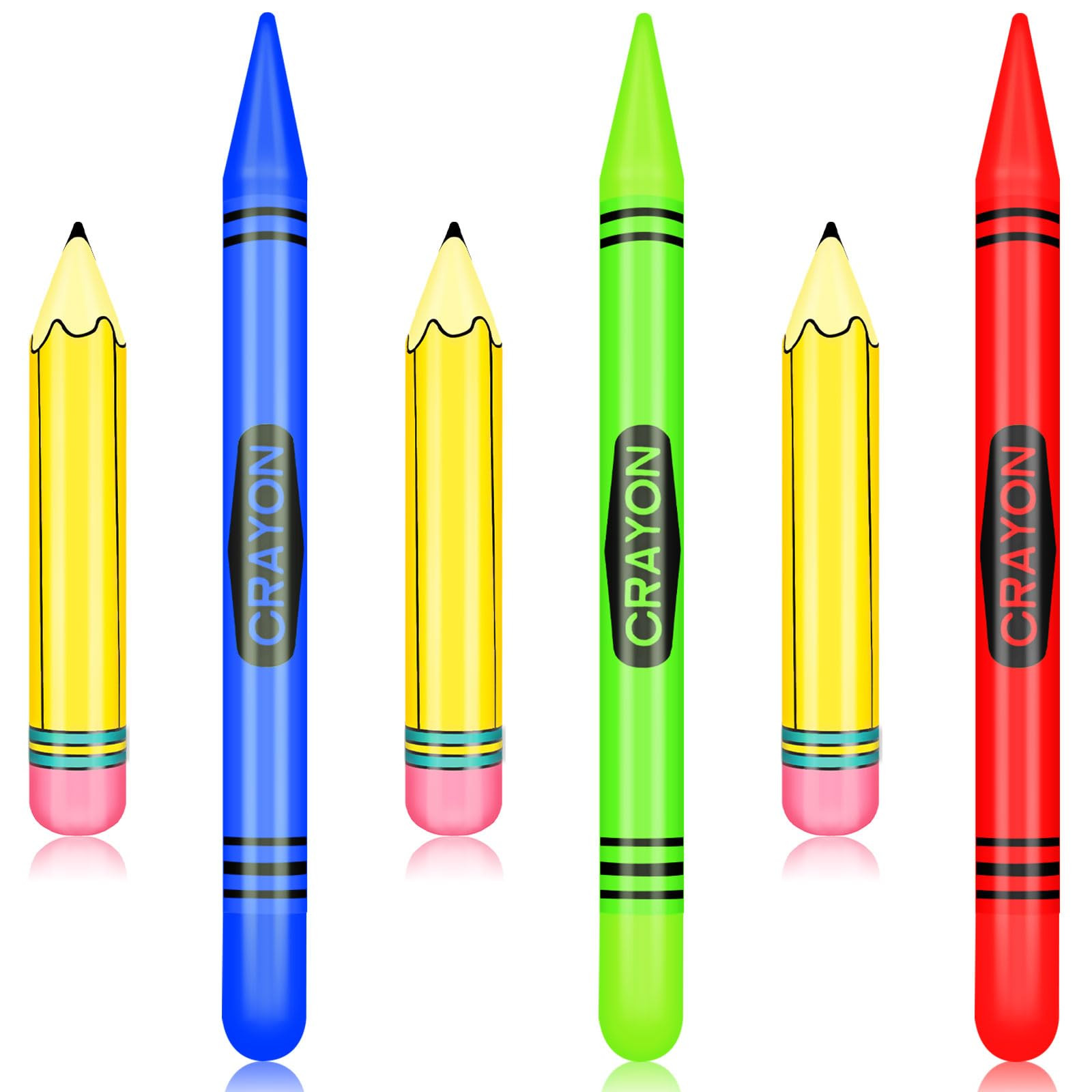 6 Pcs Giant Large Inflatable Crayons Hanging Neon Back to School Pencil Crayons Classroom Decorat... | Amazon (US)