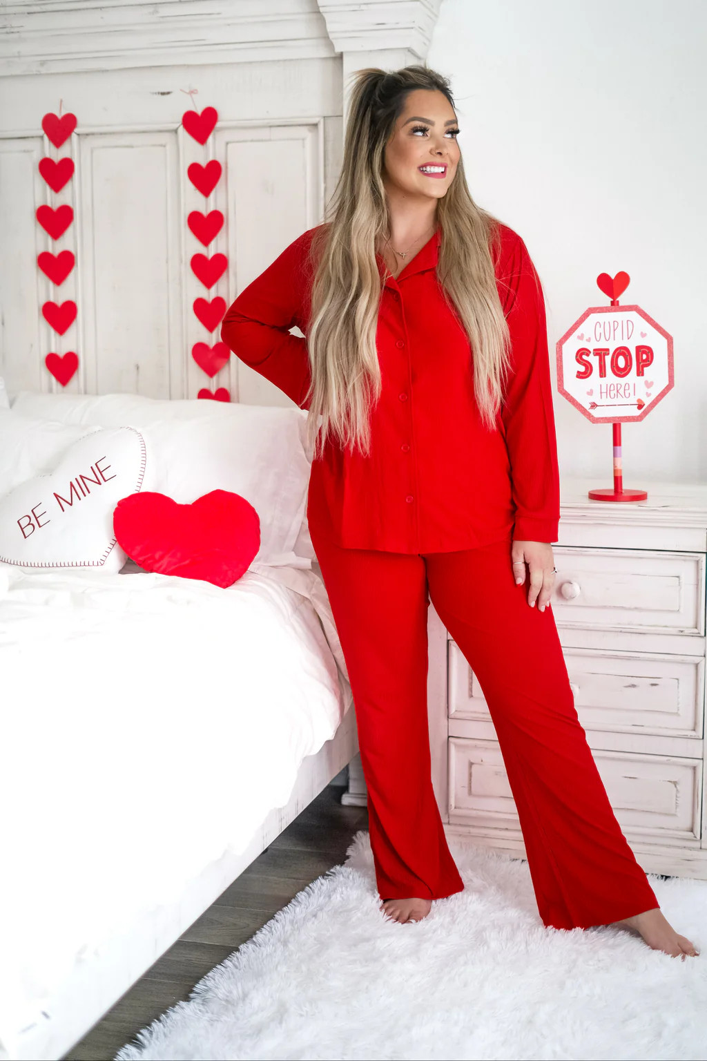 RED RIB WOMEN’S RELAXED FLARE DREAM SET | Dream Big Little Co.
