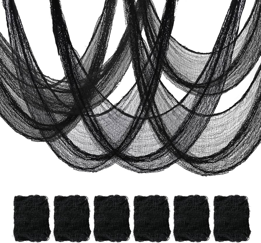 6 Pack Black Halloween Creepy Cloth (30 x 72 Inch), Halloween Gauze, Creepy Gauze for House, Outd... | Amazon (US)