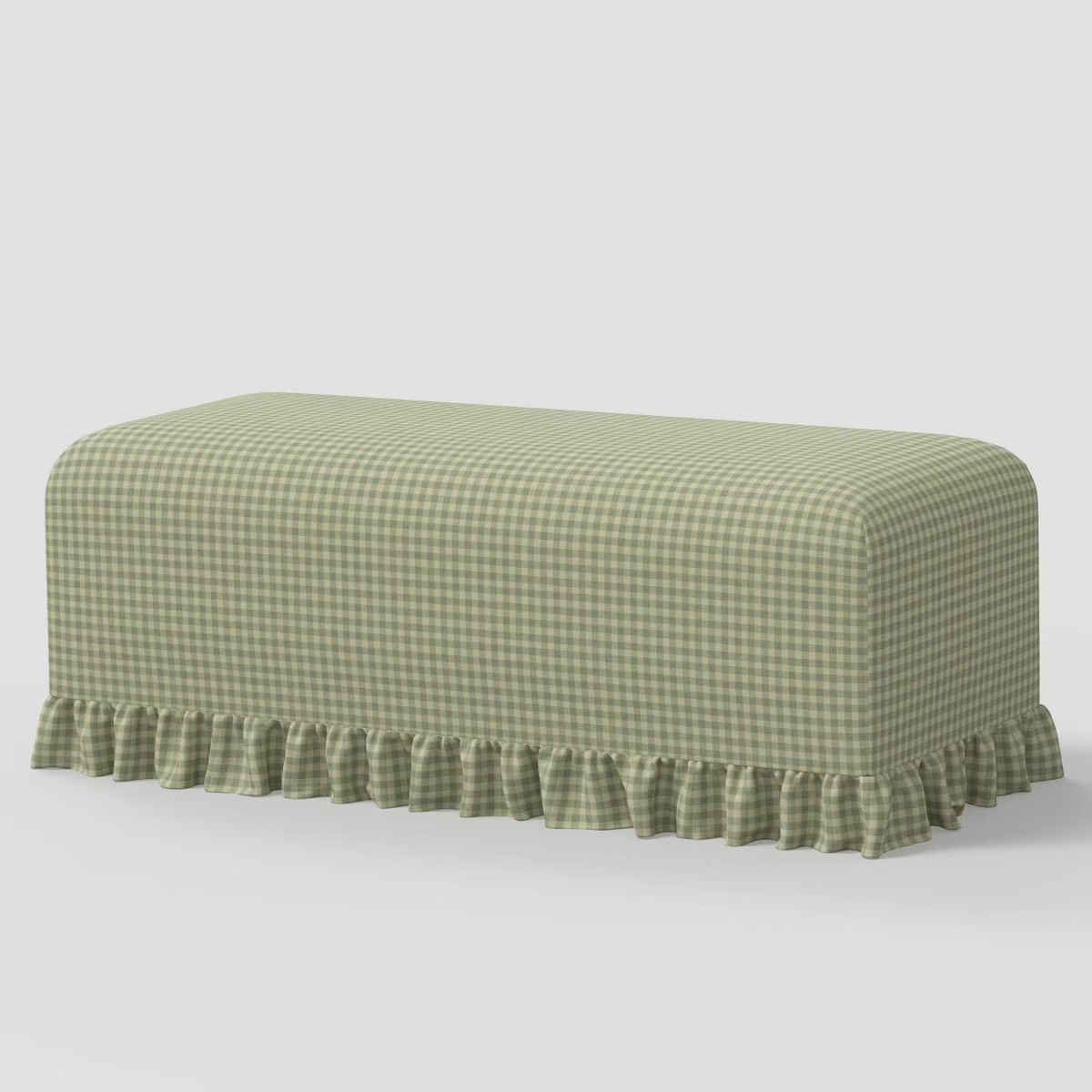 Ruffle Slipcover Dining Bench in Whitaker Gingham Sage - Threshold™ designed with Studio McGee | Target