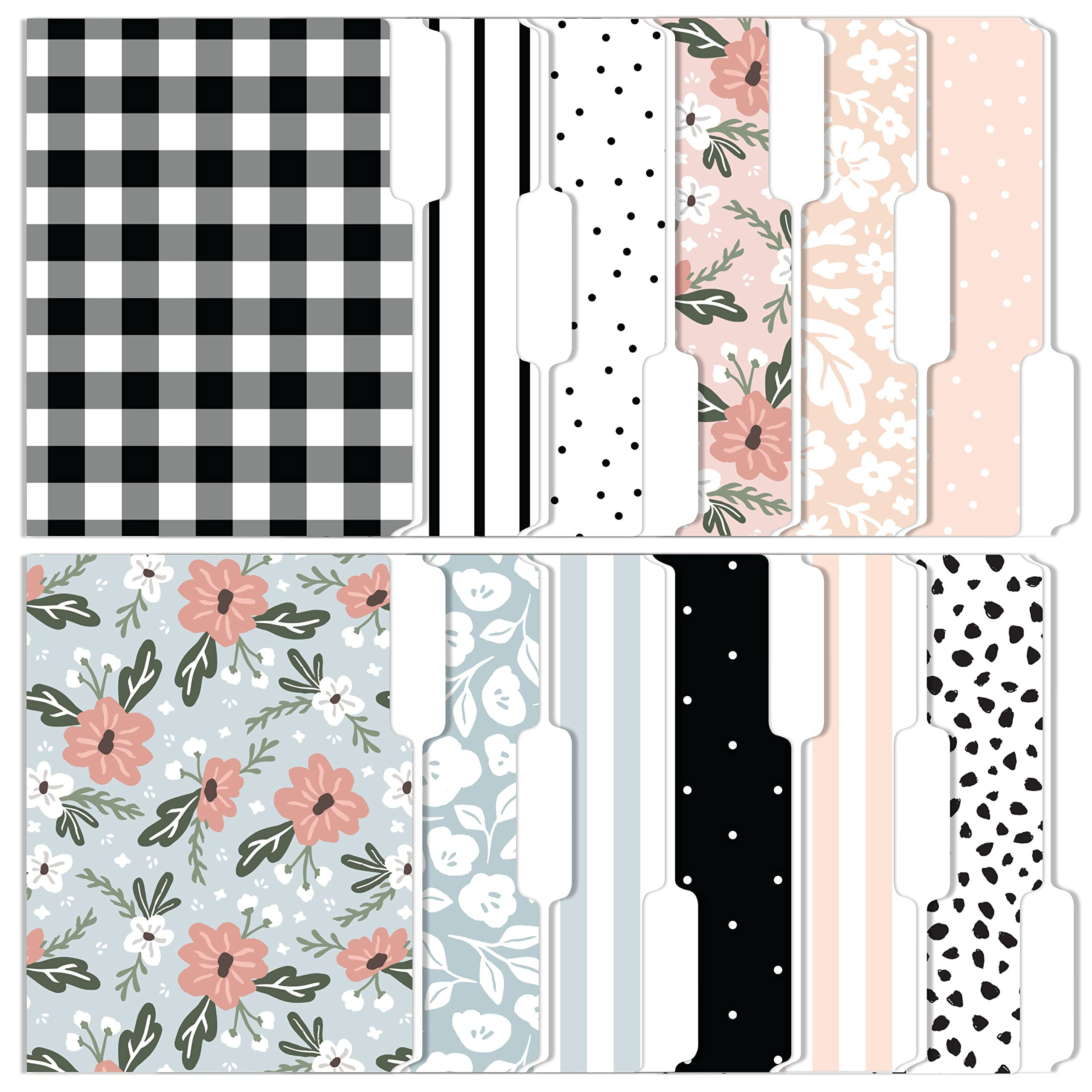 Cute File Folders, Set of 24 3-Tab Letter Size Decorative File Folders Boho Manilla 8.5 x 11 – ... | Amazon (US)